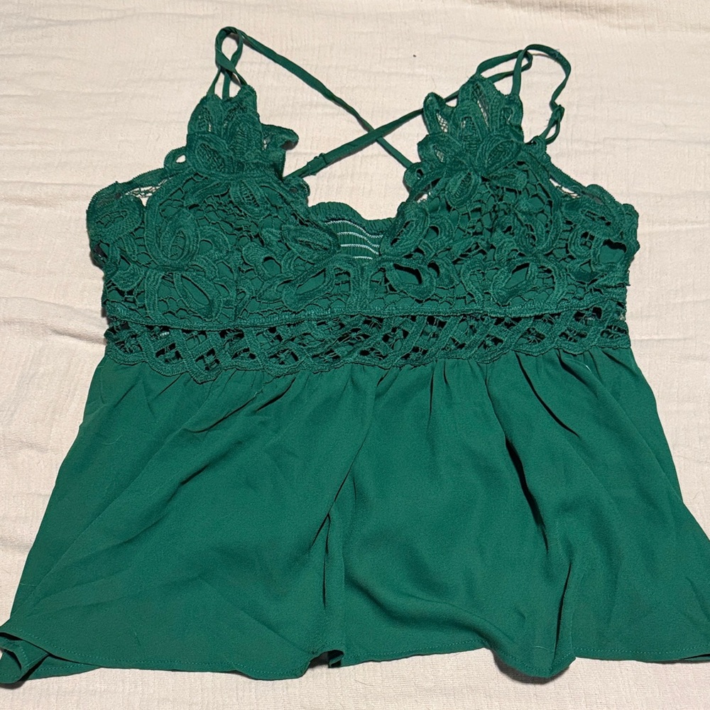 Elegant Green Lace Women’s Top